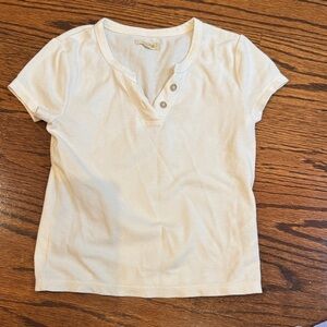 Madewell Cream Short Sleeve Henley Top